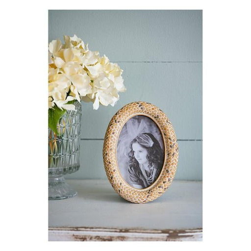 Rembrandt Stone Powder and Resin Oval Frame SE2274-Folders