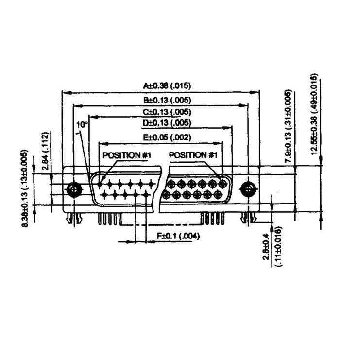 Right Angled D9 Plug with PCB Mount - Folders