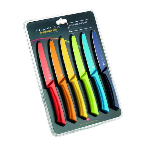 Scanpan 6Pce Steak Knife Set - Coloured-Folders
