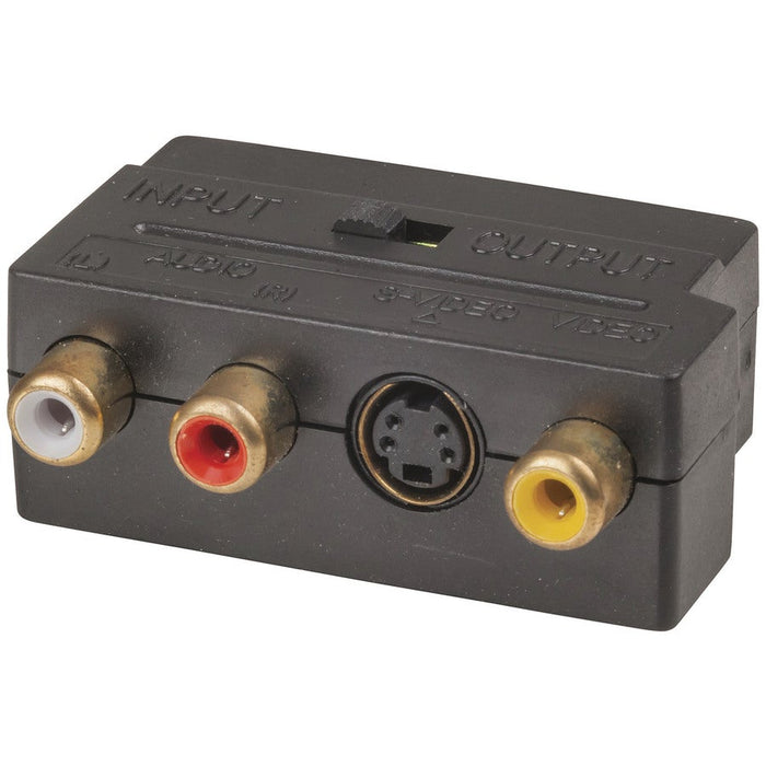 SCART Plug to 3 RCA & S-VHS Socket Adaptor - Folders