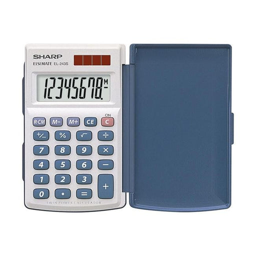 Sharp EL-243SB Twin Power Pocket Calculator with Cover-Folders
