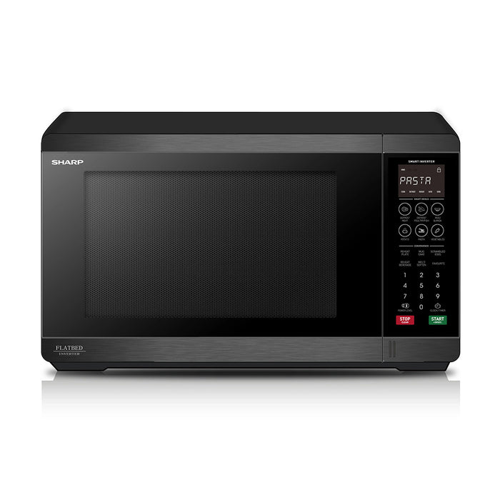 Sharp Flatbed Microwave 1200W - Black Stainless Steel SM327FHB