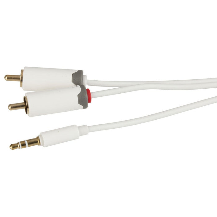 Slim 3.5mm Stereo Plug to 2 x RCA Plug Cable - 2m - Folders