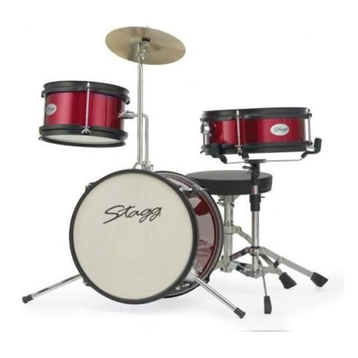 Stagg 3 Piece 12" Jr Drumset + Hware, Throne Red-Folders