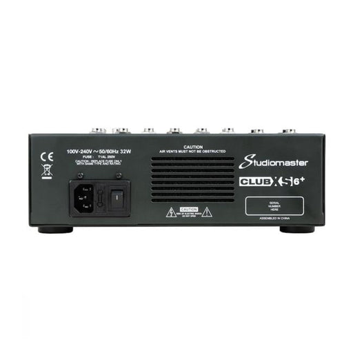 Studiomaster Club XS6+ 2 mic and 2 stereo channel w/ FX, USB-Folders