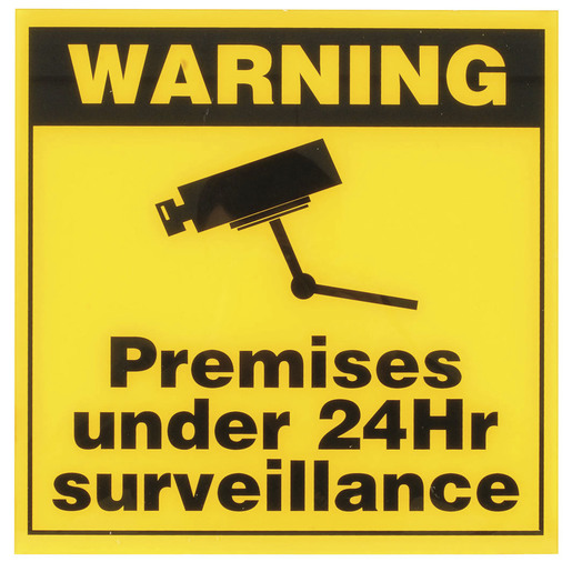 Surveillance Warning Sign 300 x 300mm - Folders