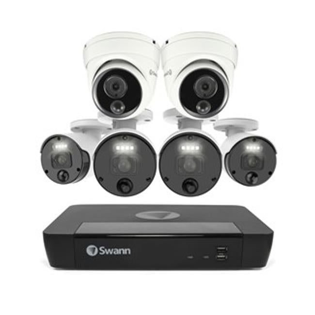 Swann 8 Channel 4K Nvr Kit With 4 X 4K Pir & 2 X Dome Cameras-Folders