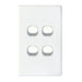 Tradesave 16A 2-Way Vertical 4 Gang Switch. Moulded In Flame Resistant-Folders