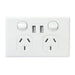 Tradesave Double 10A Horizontal Powerpoint With Twin Usb Ports.-Folders