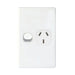 Tradesave Single 10A Vertical Power Point. Removable Cover. Moulded In-Folders