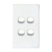 Tradesave Slim 16A 2-Way Vertical 4 Gang Switch. Moulded In Flame-Folders