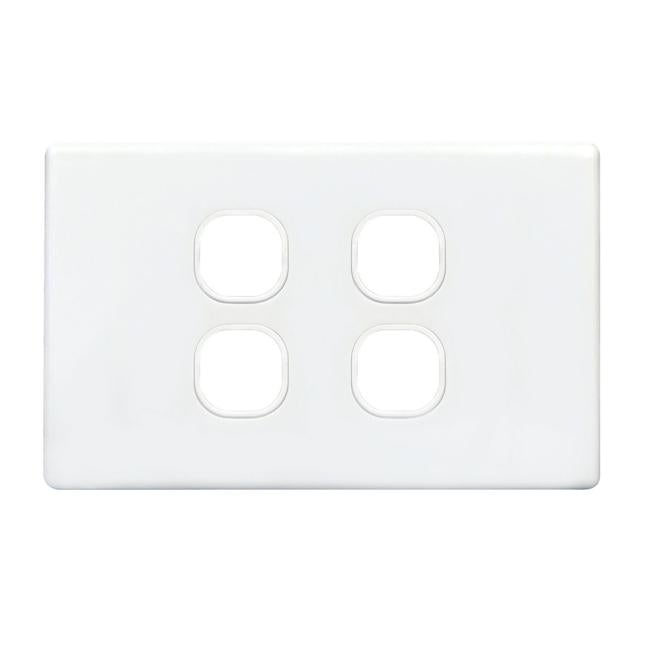 Tradesave Slim Switch Plate Only. 4 Gang. Accepts All Tradesave-Folders