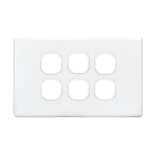 Tradesave Slim Switch Plate Only. 6 Gang. Accepts All Tradesave-Folders