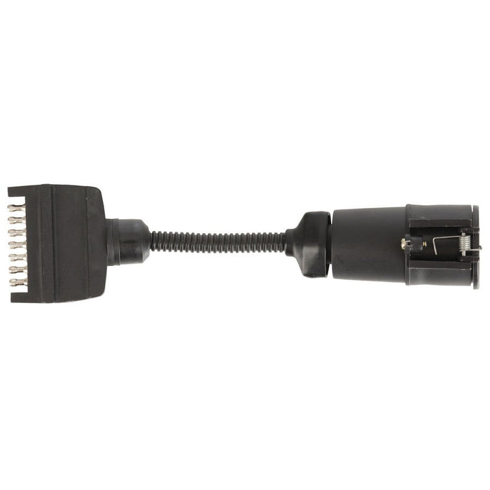 Trailer Adaptor - 7 Pin Flat Plug to 7 Pin Large Round Socket - Folders