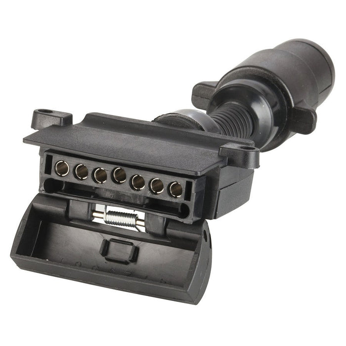 Trailer Adaptor - 7 Pin Small Round Plug to 7 Pin Flat Socket - Folders