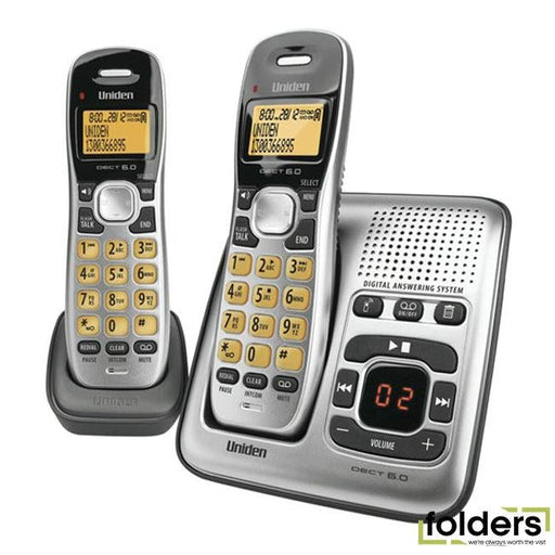 Uniden 2 handset cordless telephone with answering machine - Folders