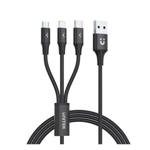 Unitek 1.2M Usb 3-In-1 Charge Cable. Integrated Usb-A To Micro-B,-Folders