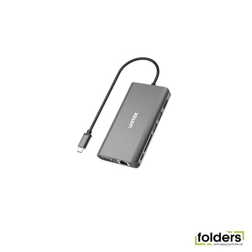 UNITEK USB 3.1 USB-C Aluminium Multi-Port Hub with Power Delivery. - Folders