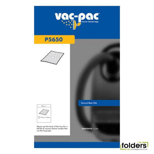 Vacpac vacuum cleaner universal motor filter - Folders