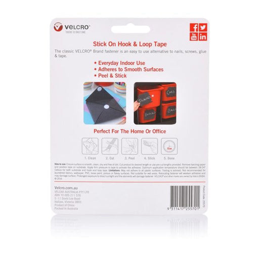 Velcro Brand 25Mm X 1M Stick On Hook & Loop Tape. Designed For-Folders
