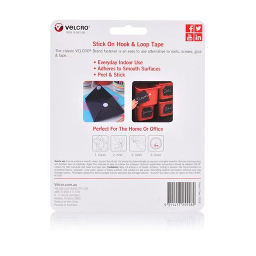 Velcro Brand 25Mm X 50Mm Stick On Hook & Loop Pre-Cut 6 Pack Surface-Folders