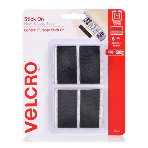 Velcro Brand 25Mm X 50Mm Stick On Hook & Loop Pre-Cut 6 Pack Surface-Folders