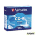 Verbatim CD-R 52x 10 Pack with Slim Cases - Folders