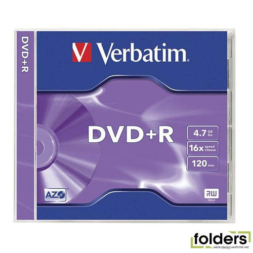 Verbatim datalifeplus (azo) dvd+r 4.7 gb jewel case singles 16x - Folders