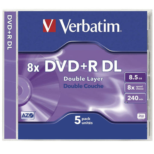 Verbatim DataLifePlus (Azo) DVD+R DL 8.5GB Jewel Case Singles 8x - Folders