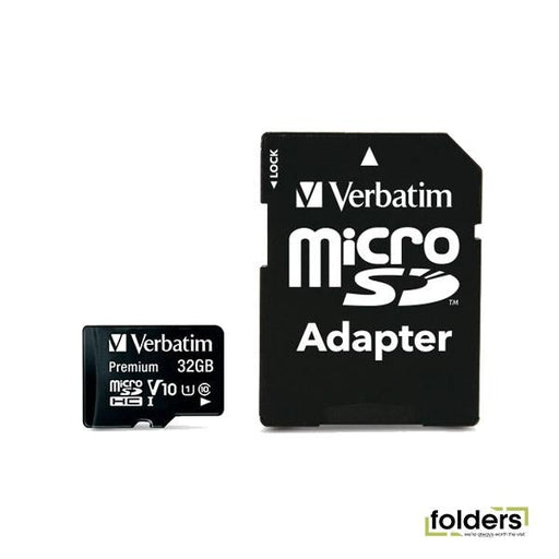 Verbatim Premium microSDHC Class 10 UHS-I Card 32GB with Adapter - Folders