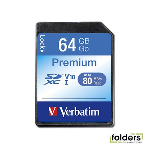 Verbatim Premium SDXC Class 10 Card 64GB - Folders