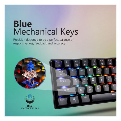 Vertux Mini Bluetooth Mechanical Gaming Keyboard With Rgb Led-Folders