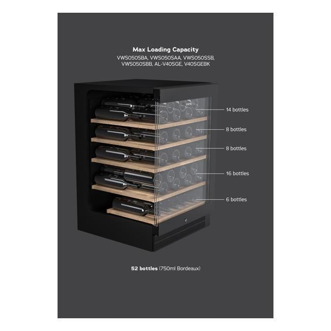 Vintec 50 Bottle Wine Cabinet VWS050SBB-X Black...-Folders