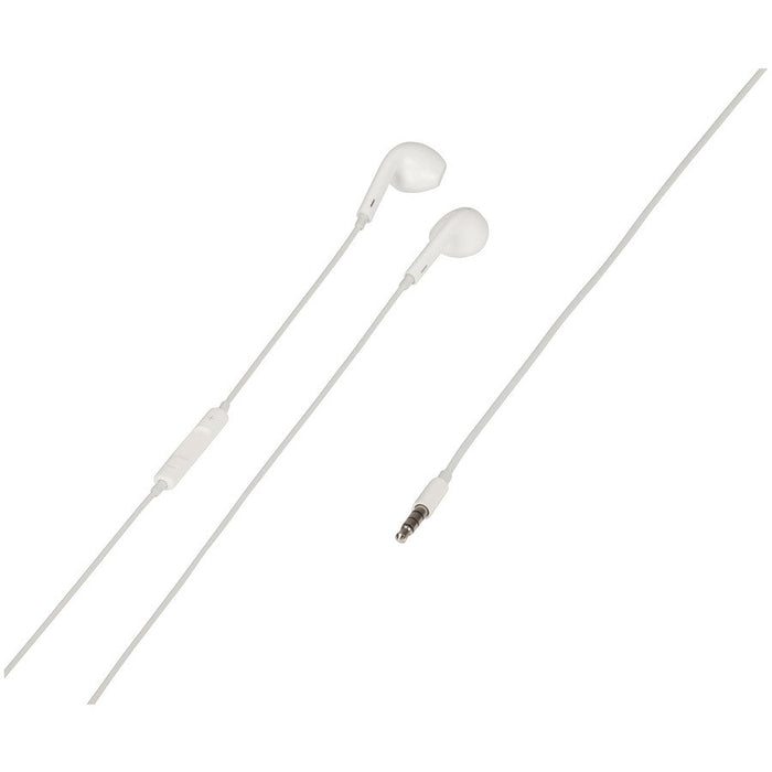 White Stereo Earphones with Micophone and Volume Control - Folders