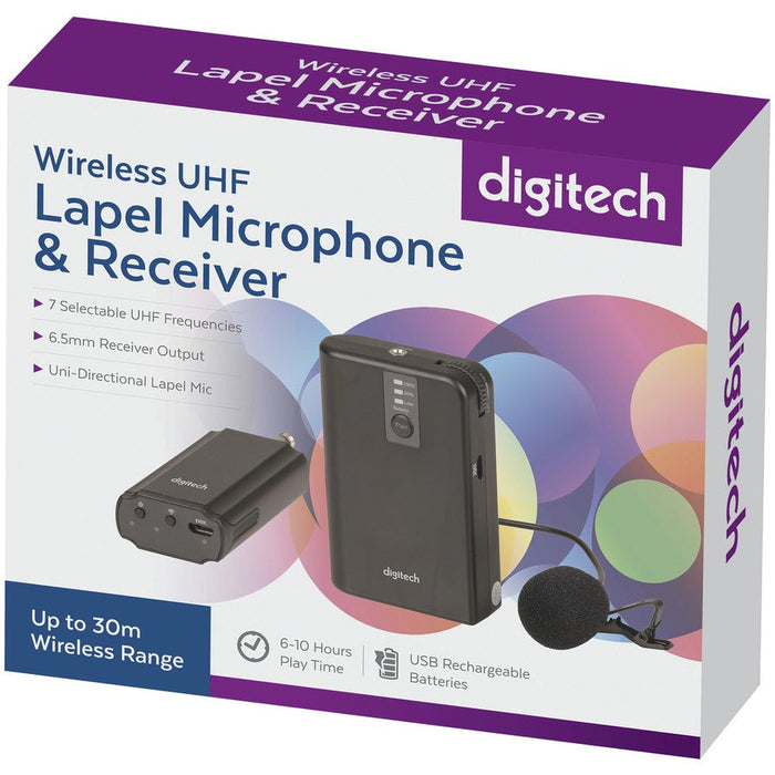 Wireless UHF Lapel Microphone & Receiver - Folders