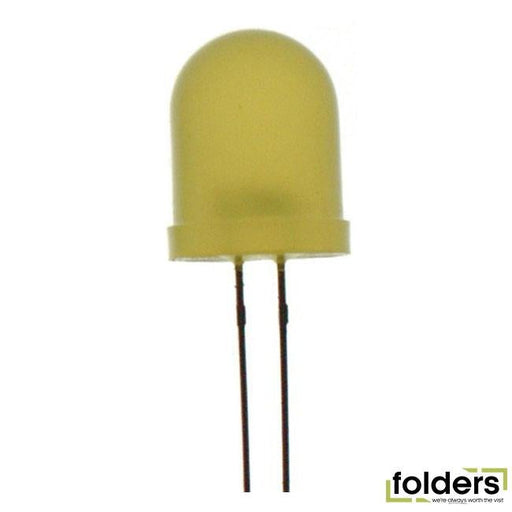 Yellow 10mm led 210mcd round diffused - Folders